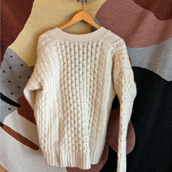 Brandy Melville Cream Cable Knit Cardigan - Picture 3 of 3